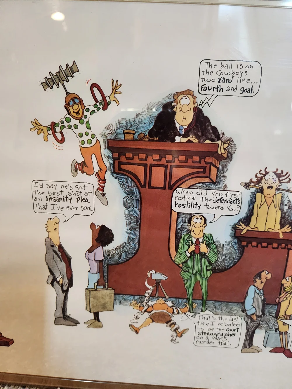 1981 LAW Themed Illustrated Wall Art By Peter Mulcahy 30×11